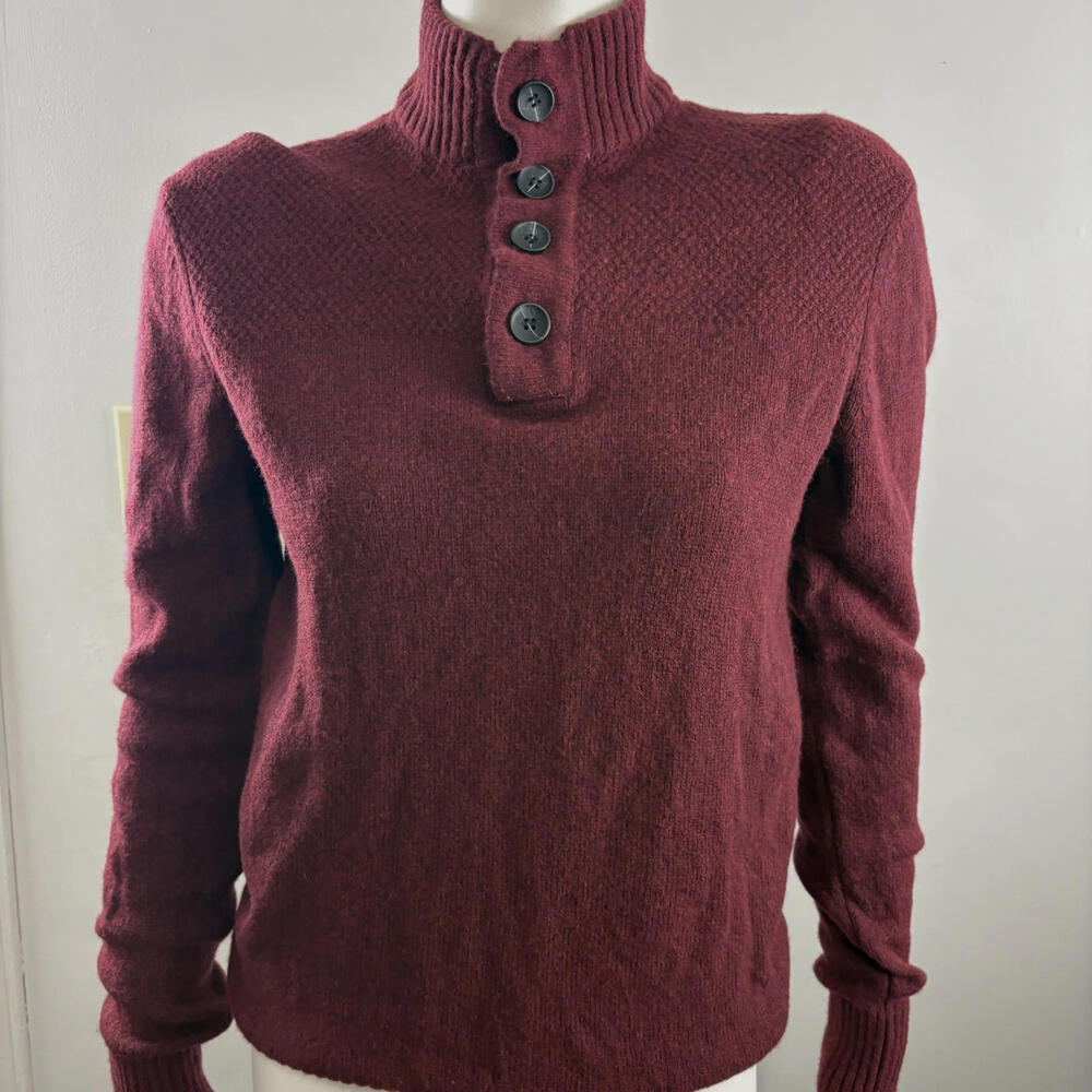 Burgundy Lambswool Blend Sweater Old Money Winter Essential Soft Girl Scandi